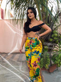 Calça pantalona em viscose